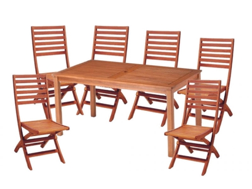 Gartenmoebel-Set DOVER Eukalyptusholz 6 Klappstuehle