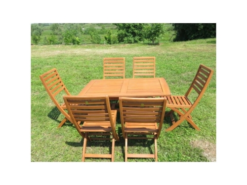 Gartenmoebel-Set DOVER Eukalyptusholz 6 Klappstuehle 2