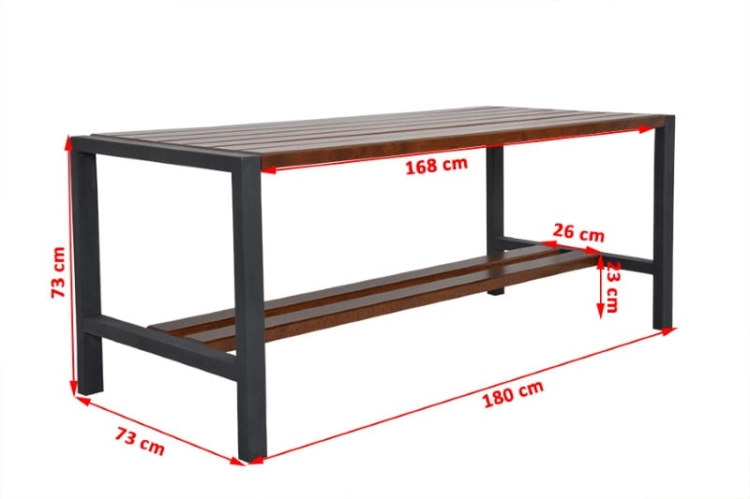 Gartentisch Modern Holz Metall 2