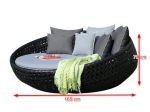 Sonneninsel Polyrattan schwarz 165 Farbe schwarz 