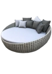 Sonneninsel Polyrattan schwarz 165 Farbe grau