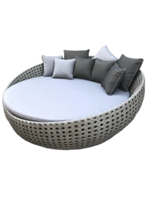 Sonneninsel Polyrattan schwarz 165 Farbe grau