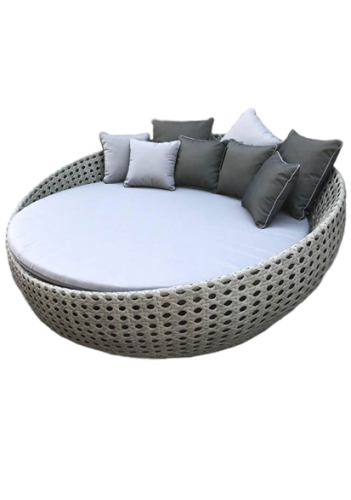Sonneninsel Polyrattan schwarz 165 Farbe grau