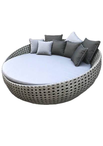 Sonneninsel Polyrattan schwarz 165 Farbe grau