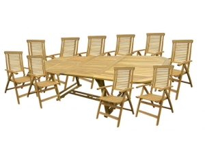 Gartenmöbel Set mit 10 Stühle Ascot 