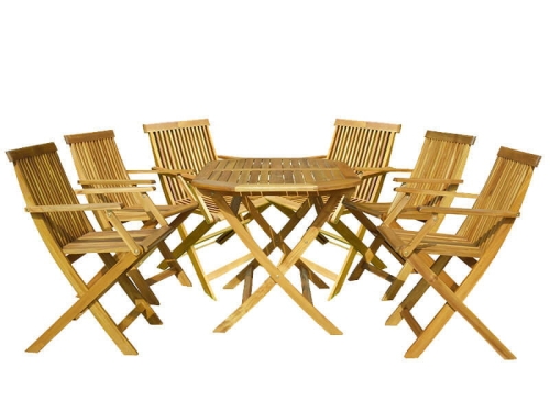 Gartenmoebel-Set Oxford klappbar Akazienholz 6-Sitzer