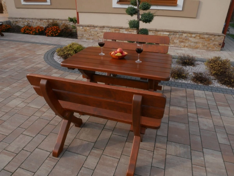Nahaufnahme der Premium-Outdoor-Stoffe des exklusiven Sets.