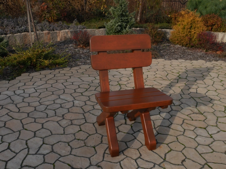Wetterfester Holzstuhl Garten aus 40mm dicker Erle in der Farbe Zypresse