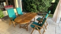 Gartenmöbel-Set 4 Marsylia mit grauen dicken Auflagen auf moderner Terrasse
