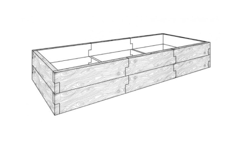 Hochbeet Beton Holzbrett-Optik Form 3 372x128 H58