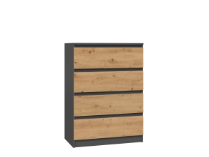 Kommode 4 Schubladen M4 ANTHRAZIT / EICHE ARTISAN