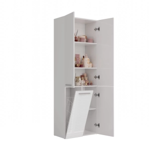 Badezimmerschrank Nel 60 cm weiß glänzend