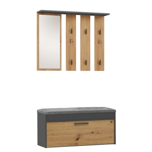 Flurgarderobe Parma Anthrazit Eiche Artisan