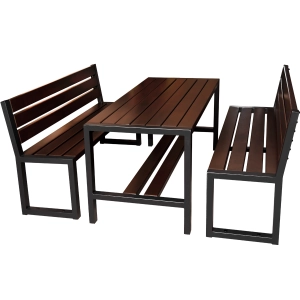 Balkonmöbel Set Holz modern Erle für 6 Personen