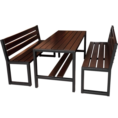 Balkonmöbel Set Holz – klappbarer Tisch und zwei Stühle für kleine Balkone.