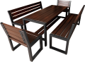 Minimalistische Outdoor Sitzgruppe 8 Personen Holz Metall