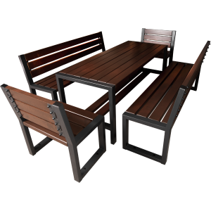 Gartenmöbel Set Holz ohne Armlehne für 8 Personen modern
