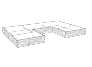 Gemüsegarten Beton "Brett" Form 4 Typ T H-29 cm