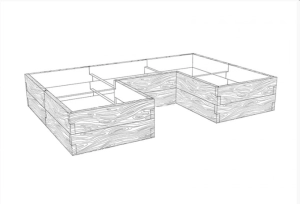 Gemüsegarten Beton "Brett" Form 4 Typ T H-58 cm