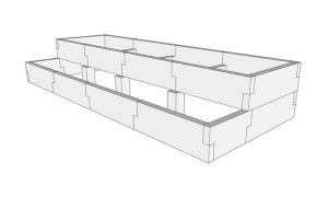 Beton Gemüsegarten „Brett“ Form 28 Typ T – abgestuft