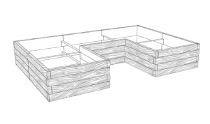 Beton Gemüsegarten "halbstamm" form 4 Typ H-54 cm