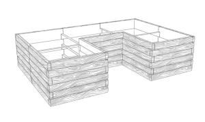 Beton Gemüsegarten "halbstamm" form 4 Typ H-81 cm