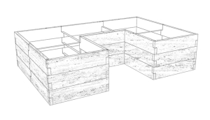  Beton Gemüsegarten "Travertin"  form  4 Typ H-86 cm