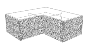  Beton Gemüsegarten "Stein"  form  2 Typ H- 90 cm