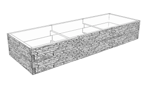  Beton Gemüsegarten "Stein"  form  3 Typ H- 60 cm