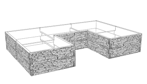  Beton Gemüsegarten "Stein"  form  4 Typ H- 60 cm 
