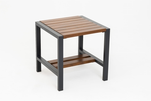 Gartentisch Modern klein 73x73 Holz Stahl