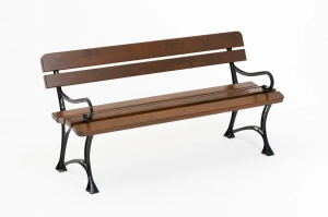 Rustikale Gartenbank Royal mit Armlehne