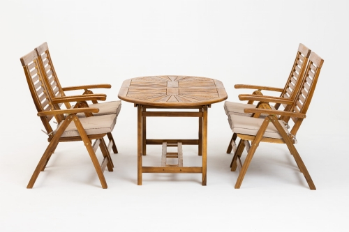 Gartenmöbel Set Marsylia 4 Personen Metall Holz Berlin