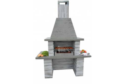 Gartenkamin Betongrill Morfeusz Berlin – massiver Grillkamin in heller Steinoptik.