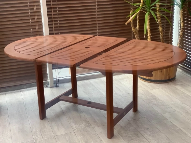 Gartentisch Oldham ausgezogen große Tafel für Gartenparty