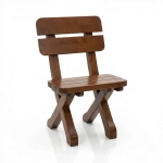 Gartenstuhl braun aus Erlenholz Rückenlehne 