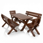 Gartenmöbel rustikal aus Erlenholz für 8 Personen exklusiv 