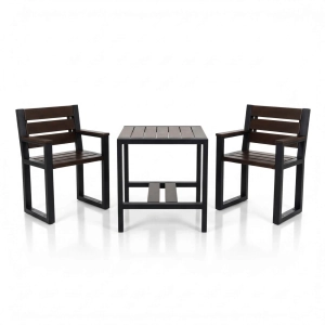 Gartenmöbel-Set Bistro 2+1 mit Armlehnen – Mercurius | Erlenholz Premium
