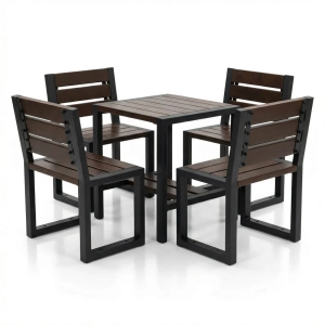 Gartenmöbel-Set Bistro 4+1 aus Erlenholz  | Ideal für Familie & Gastronomie