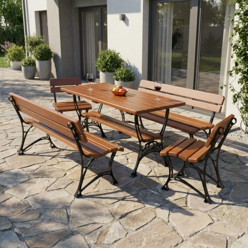 Gartenmoebel Royal Metall Holz 8 Personen 2