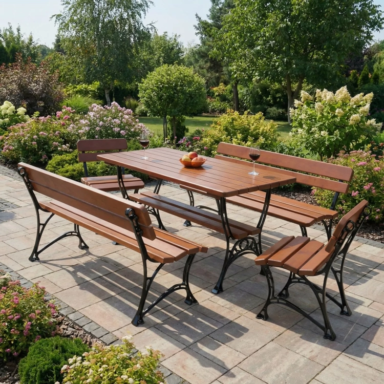 Gartenmöbel Metall Holz Royal für 8 Personen mercurius berlin.webp