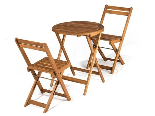 Balkonmoebel-Set Bistro Akazienholz klein
