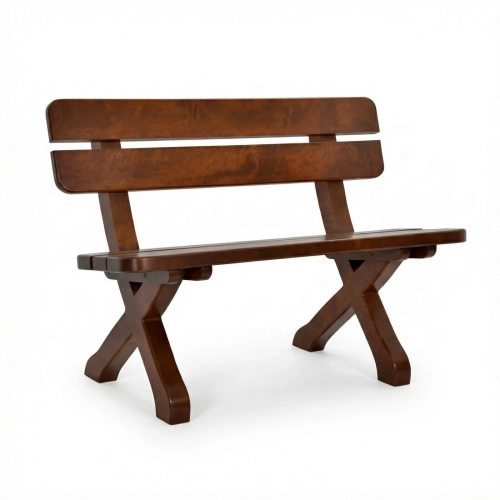 Gartenbank Holz massiv exklusiv mit Rückenlehne.webp