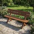 Gartenbank massiv exklusiv mit Rückenlehne Farbe Palisander garten.webp