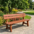 Gartenbank massiv exklusiv mit Rückenlehne Farbe Palisander kleinegarten.webp