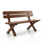 Gartenbank massiv exklusiv mit Rückenlehne Farbe Palisander 