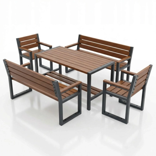 Gartenmöbel Set Holz Metall für 8 Personen modern.webp
