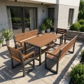 Gartenmöbel Set Holz Metall für 8 Personen modern berlin.webp