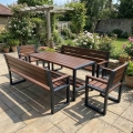 Gartenmöbel Set Holz Metall für 8 Personen modern mercurius.webp