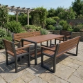 Gartenmöbel Set Holz Metall für 8 Personen modern berlin mercurius.webp